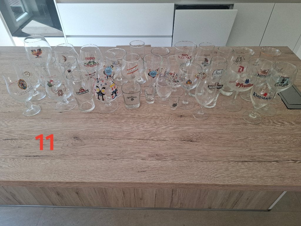 Lot de verres à bière – nombreuses marques belges, Enlèvement, Comme neuf, Verre ou Verres, Autres marques