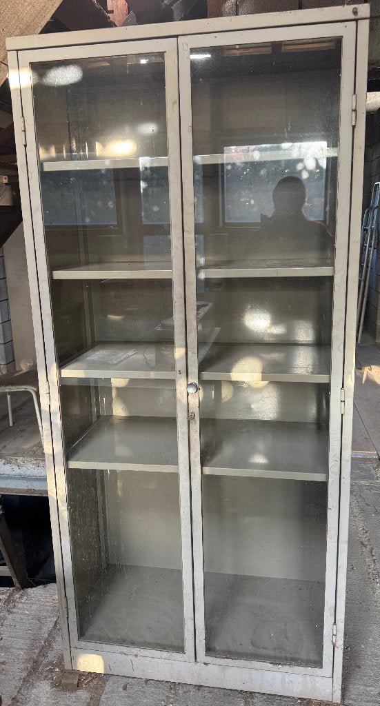 Archiefkasten in metaal & glas (3 stuks), Huis en Inrichting, Ophalen, Gebruikt, 50 tot 100 cm, Glas