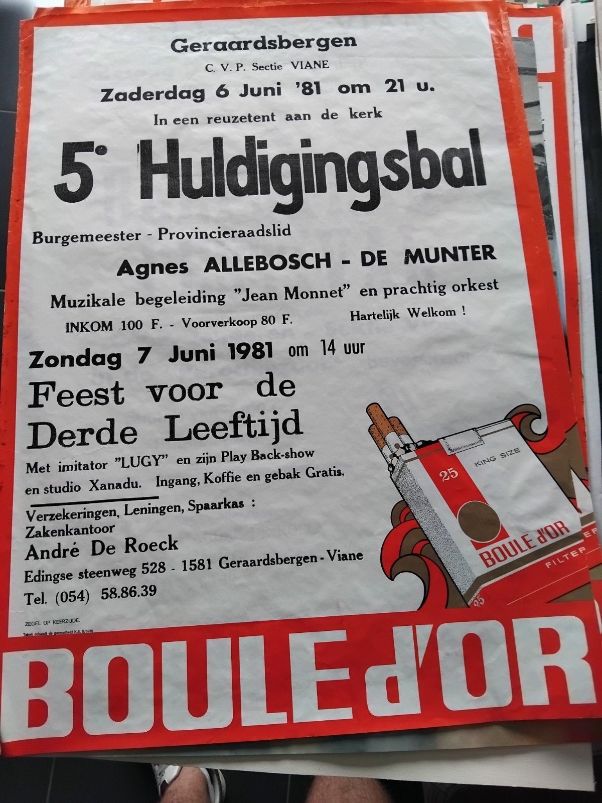 gerraadsbergen/Viane affiche boule d'or, Enlèvement ou Envoi, Utilisé