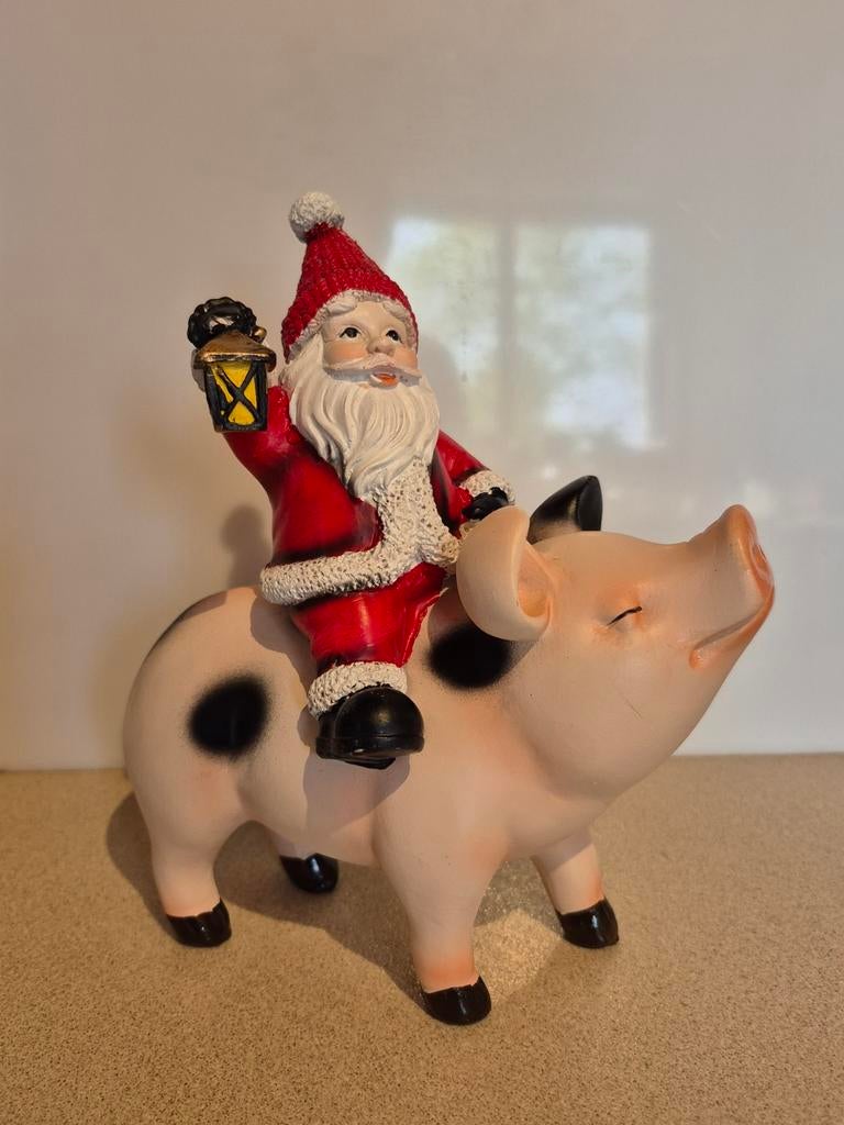 Kerstman op varken, Ophalen of Verzenden, Zo goed als nieuw, Dier