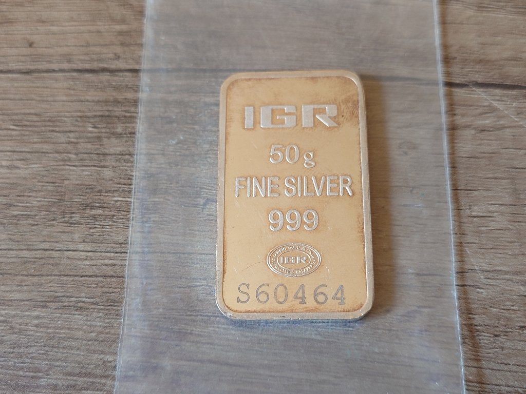 50 gram IGR .999 Zilver Baar, Postzegels en Munten, Edelmetalen en Baren, Verzenden, Zilver