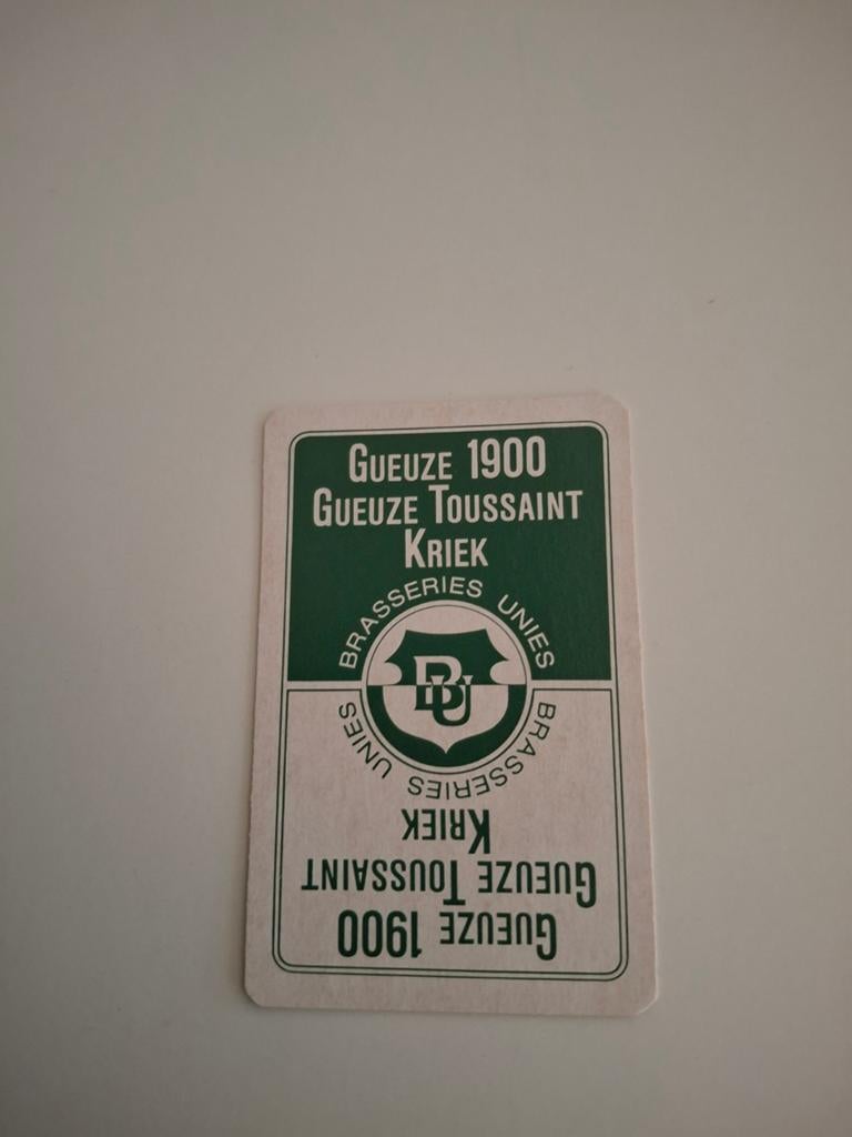 Oude speelkaart gueuze brasserie unies, Verzamelen, Ophalen of Verzenden