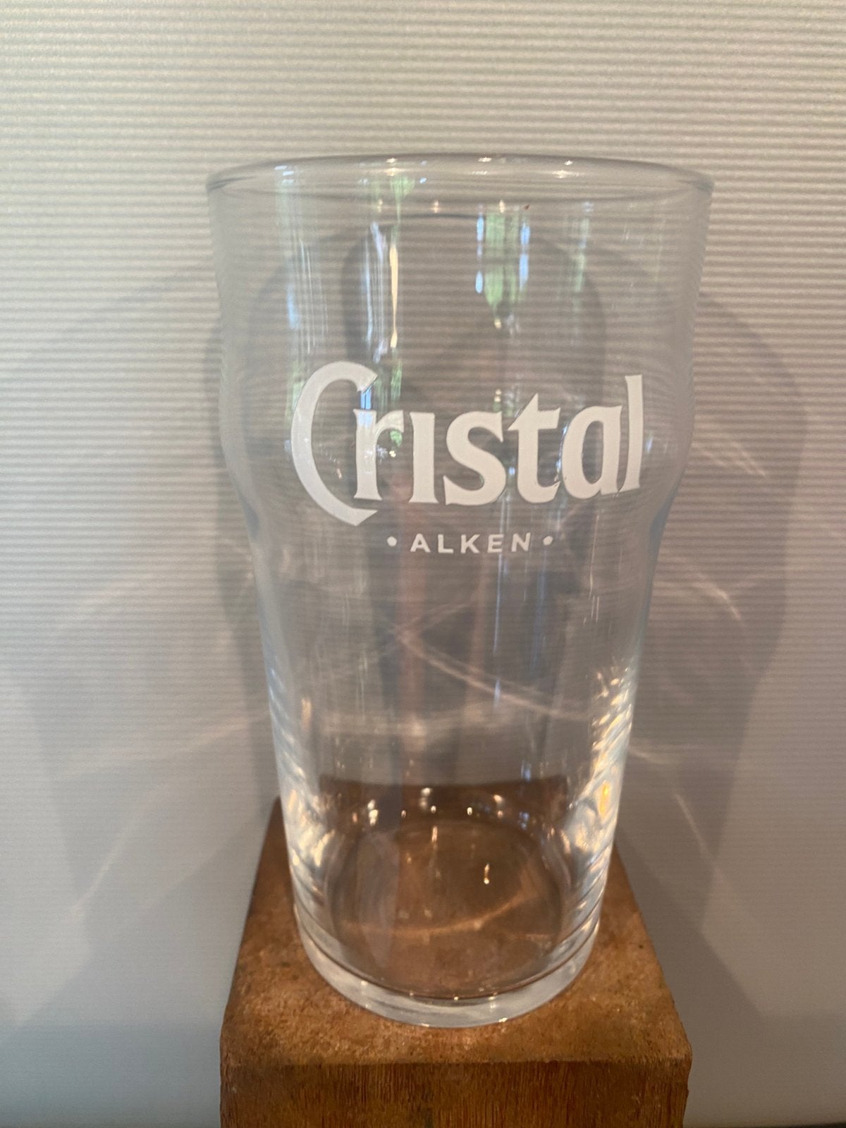 CRISTAL ALKEN O,5 liter glas, Verzamelen, Biermerken, Ophalen of Verzenden, Zo goed als nieuw, Glas of Glazen, Overige merken