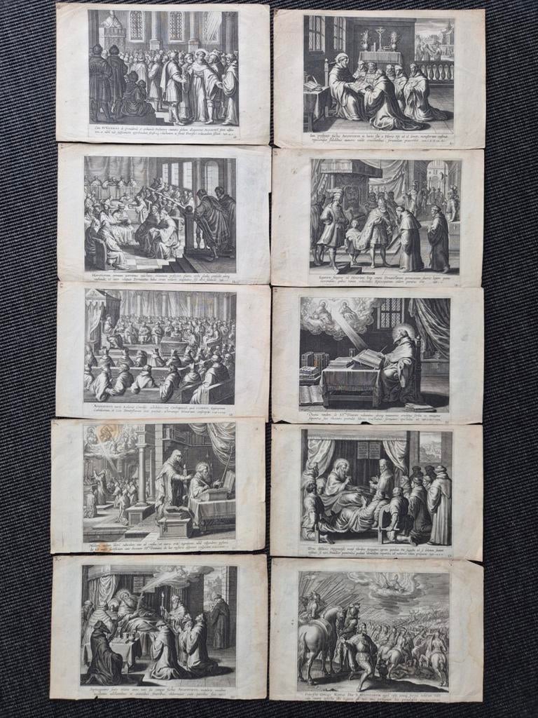 Saint Augustin - suite de 10 gravures XVIIe par Bolswert, Enlèvement ou Envoi, Gravure