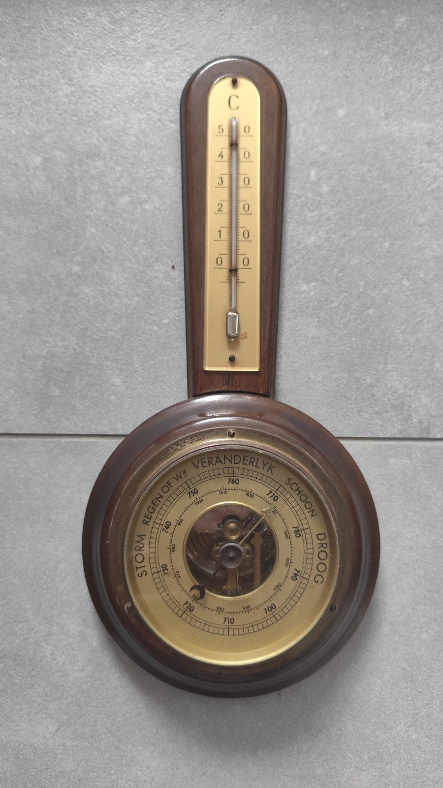 mooie Barometer met thermometer, Audio, Tv en Foto, Weerstations en Barometers, Ophalen of Verzenden, Barometer