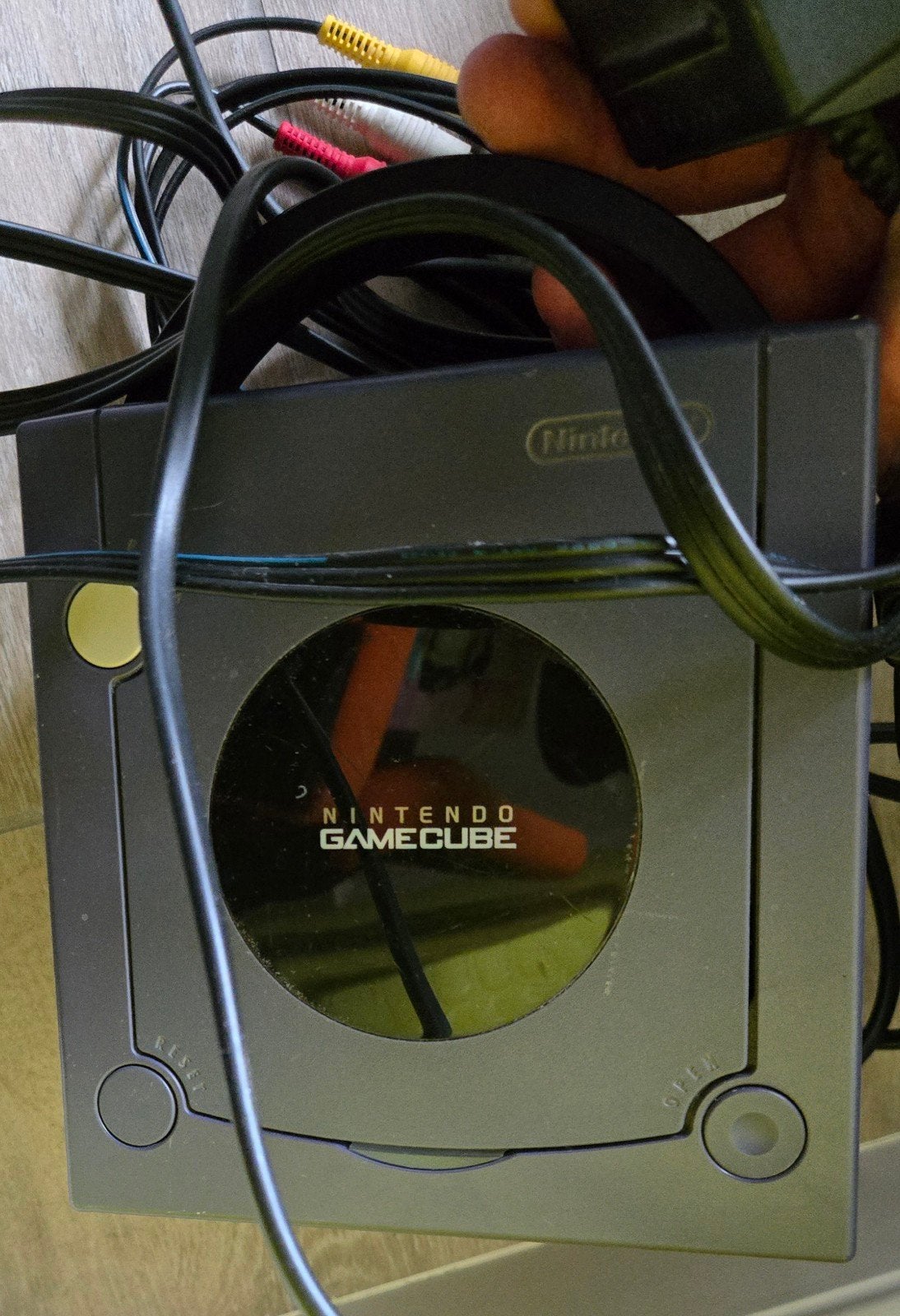 Nintendo Gamecube met aansluitkabels, zonder consoles., Games en Spelcomputers, Spelcomputers | Nintendo GameCube, Ophalen, Paars