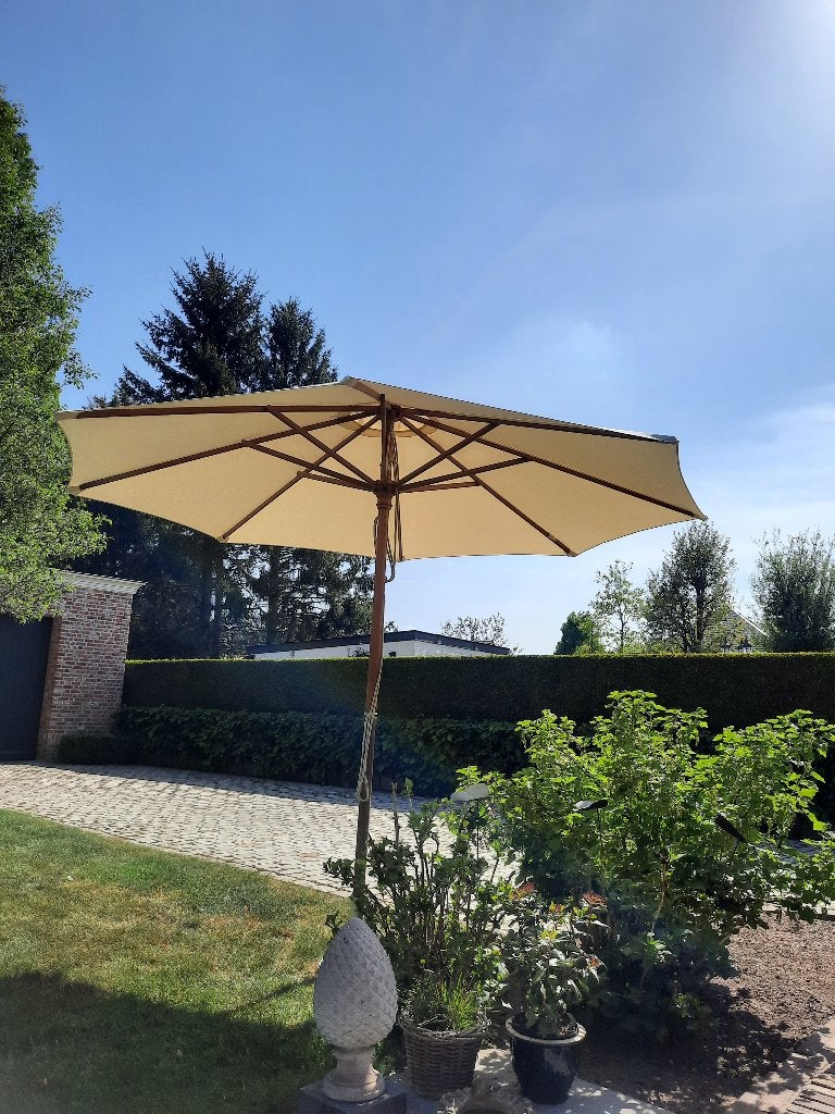 BOREK stokparasol, topkwaliteit, Jardin & Terrasse, Parasols, 3 à 4 mètres, Comme neuf, Enlèvement, Parasol sur pied