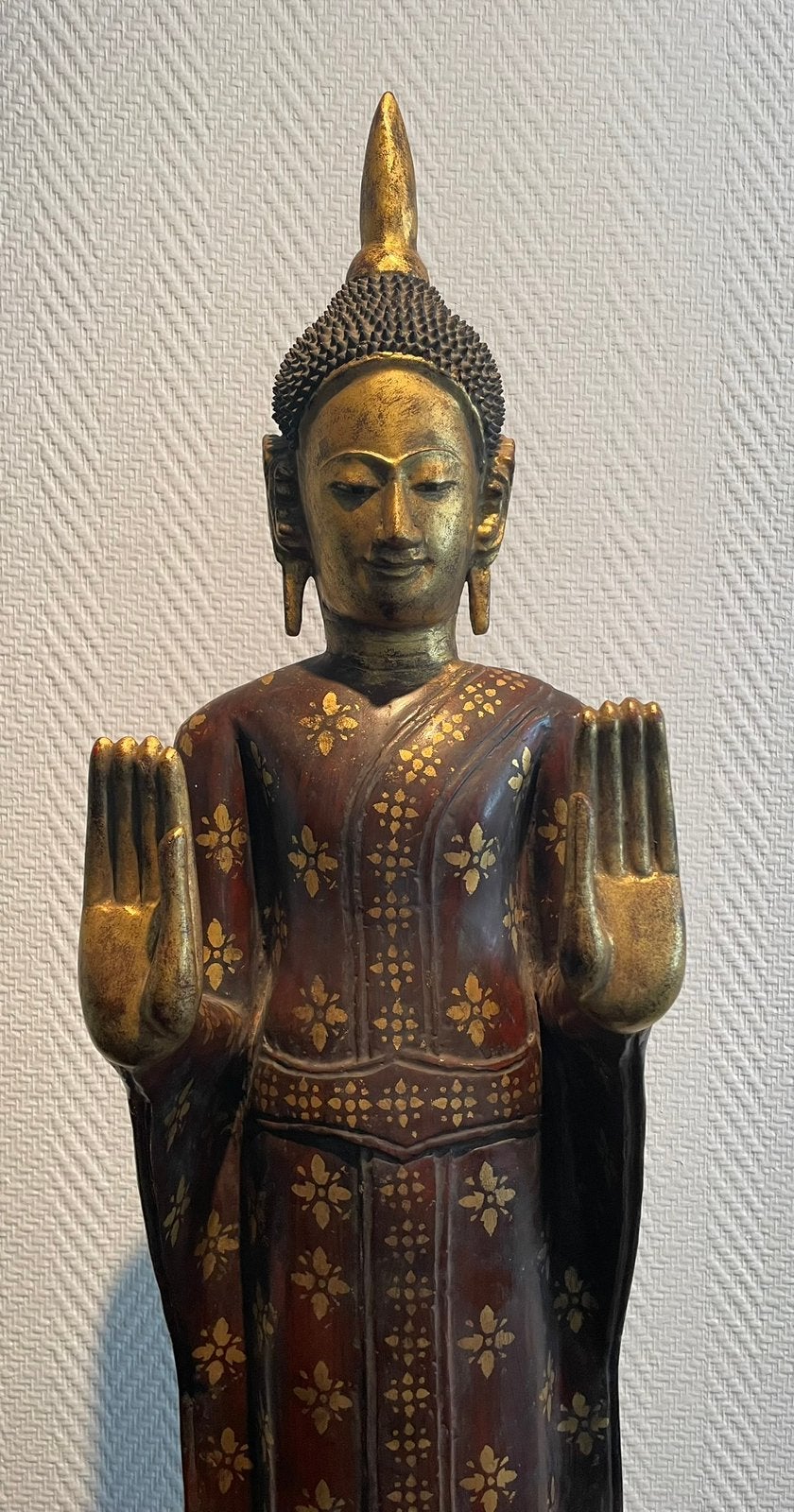 Grand Bouddha en bois, Maison & Meubles, Fait à la main, Marron, Enlèvement, Utilisé