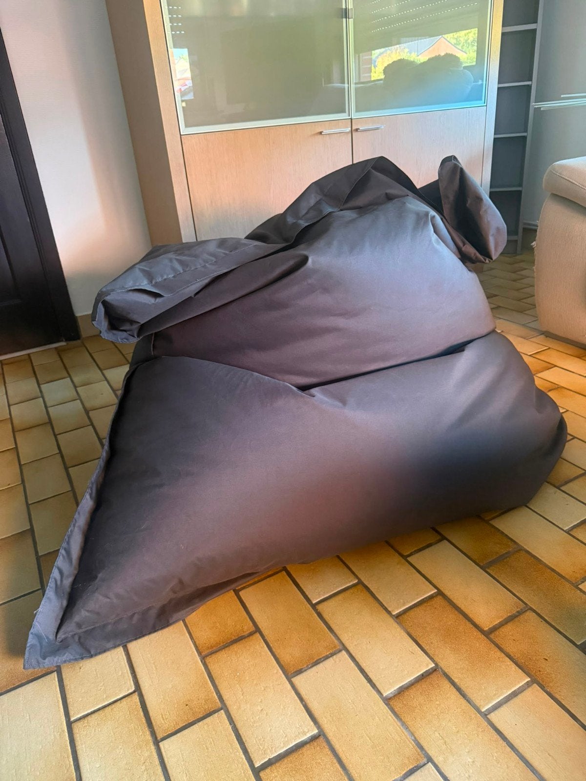 zitzak, Maison & Meubles, Sièges-poires, Enlèvement, Utilisé, Gris, Pouf