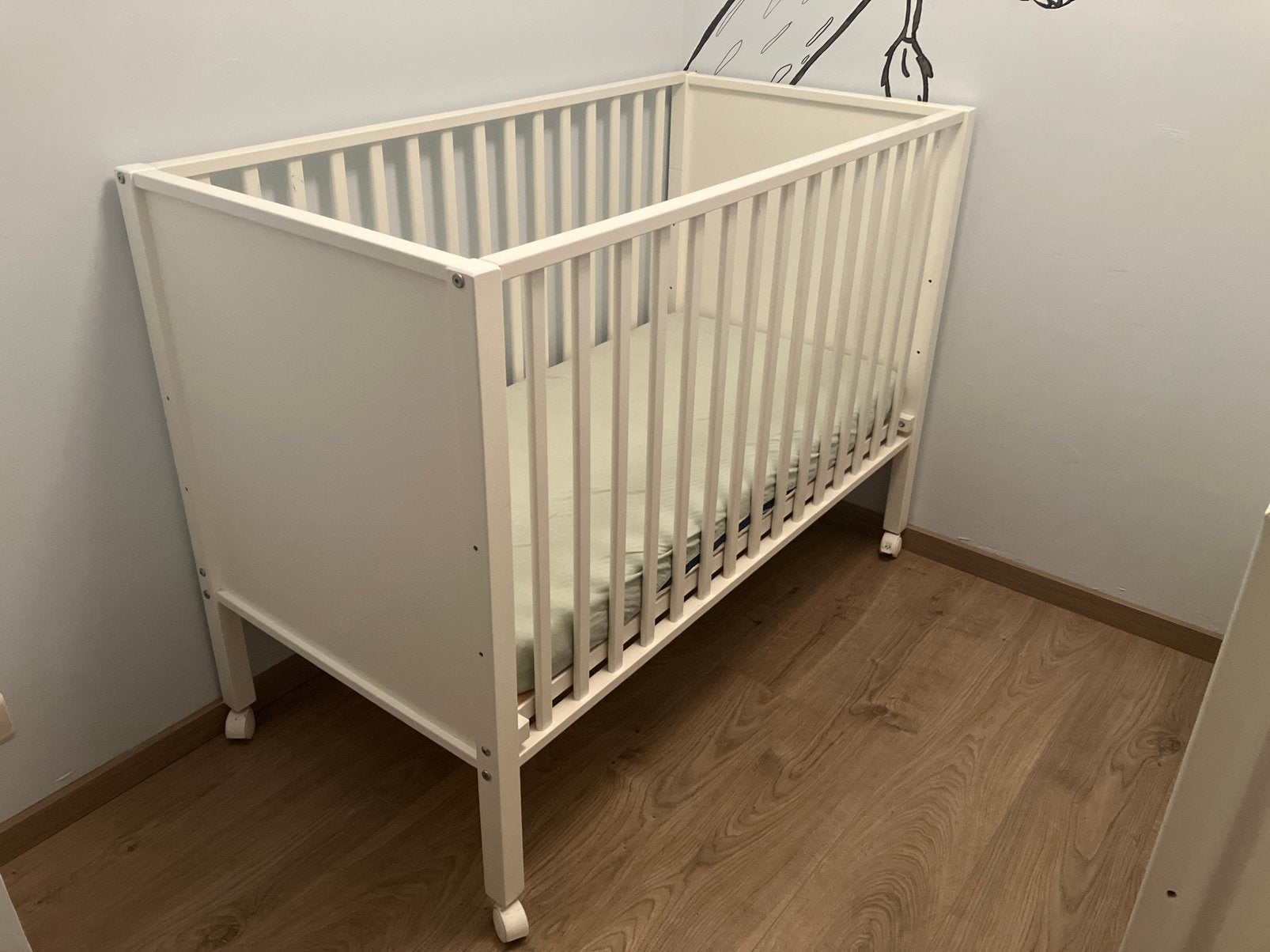 Baby bedje wit, Kinderen en Baby's, Babywiegjes en Ledikanten, Ophalen, Gebruikt, Ledikant