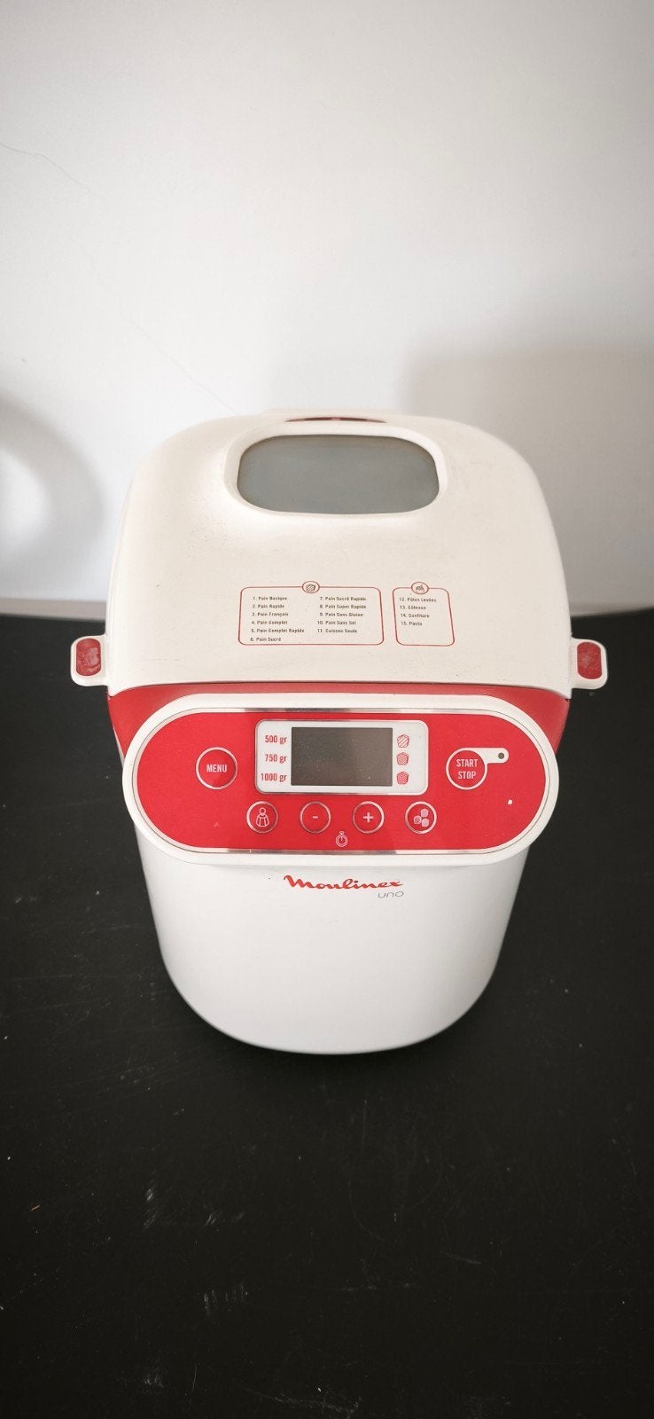 Machine a pain, Enlèvement, Avec minuteur, Fenêtre transparente, 1200 à 1600 grammes de pâte