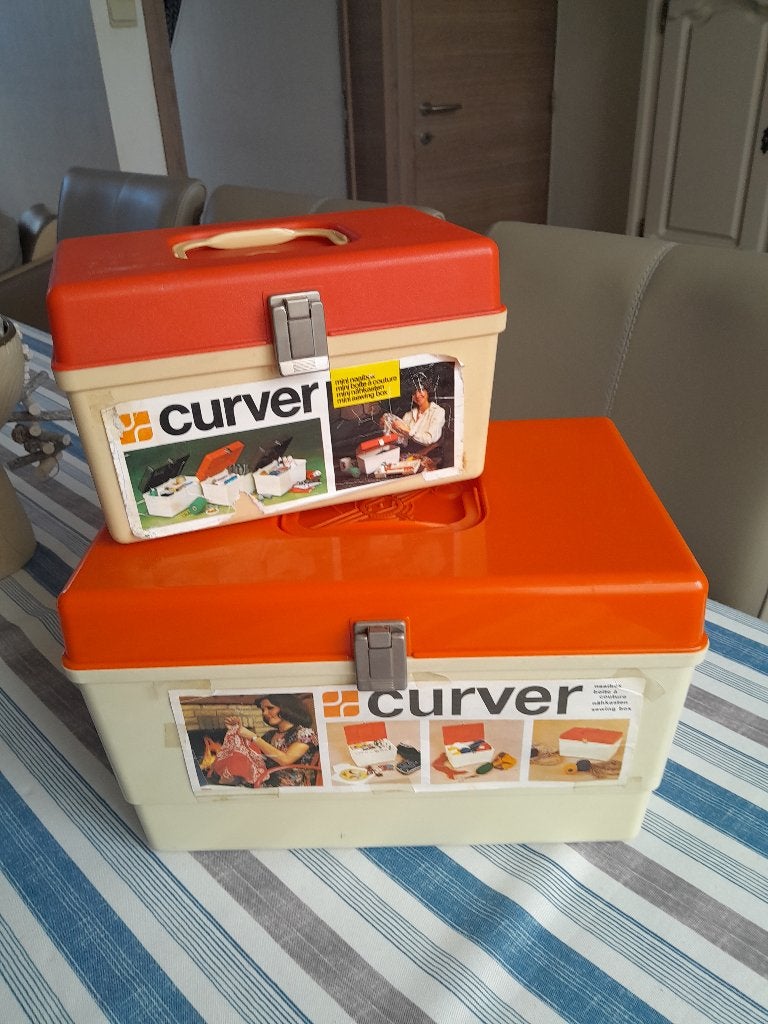 2 Boites à couture Curver Vintage Bon État, Enlèvement ou Envoi