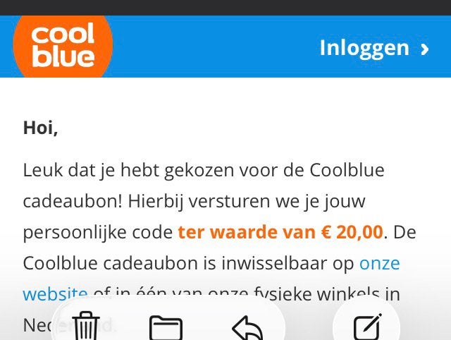 Cadeaubon Coolblue, Tickets en Kaartjes, Cadeaubon