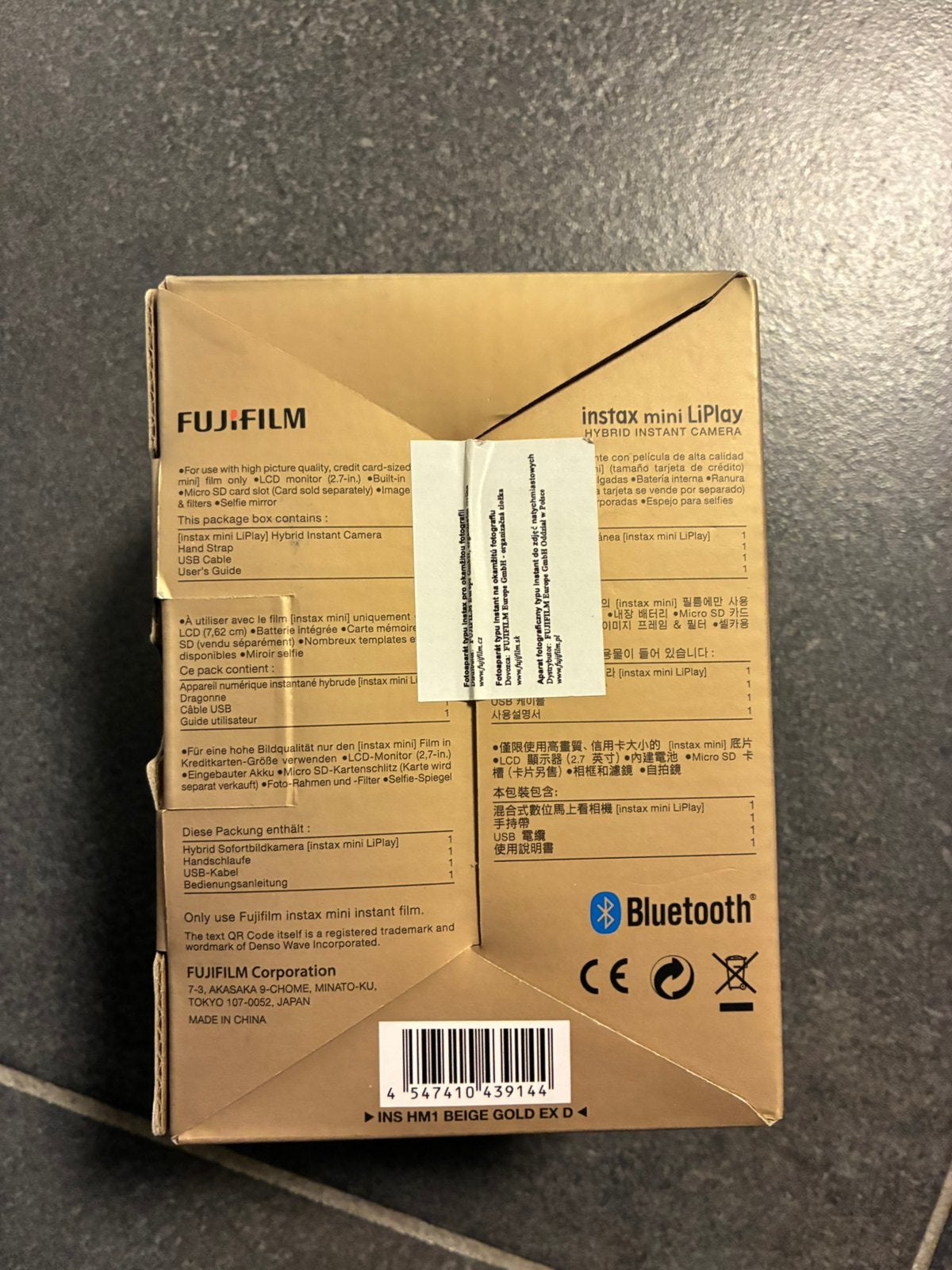 Fujifilm Instax Mini LiPlay BeigeGold hybride instantcamera, Ophalen of Verzenden, Fujifilm