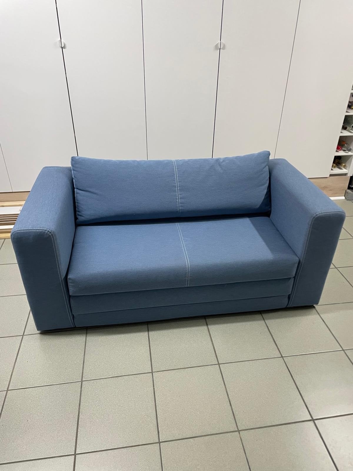Canapé lit IKEA, Comme neuf, 190 cm ou moins, 70 cm ou moins, Bleu