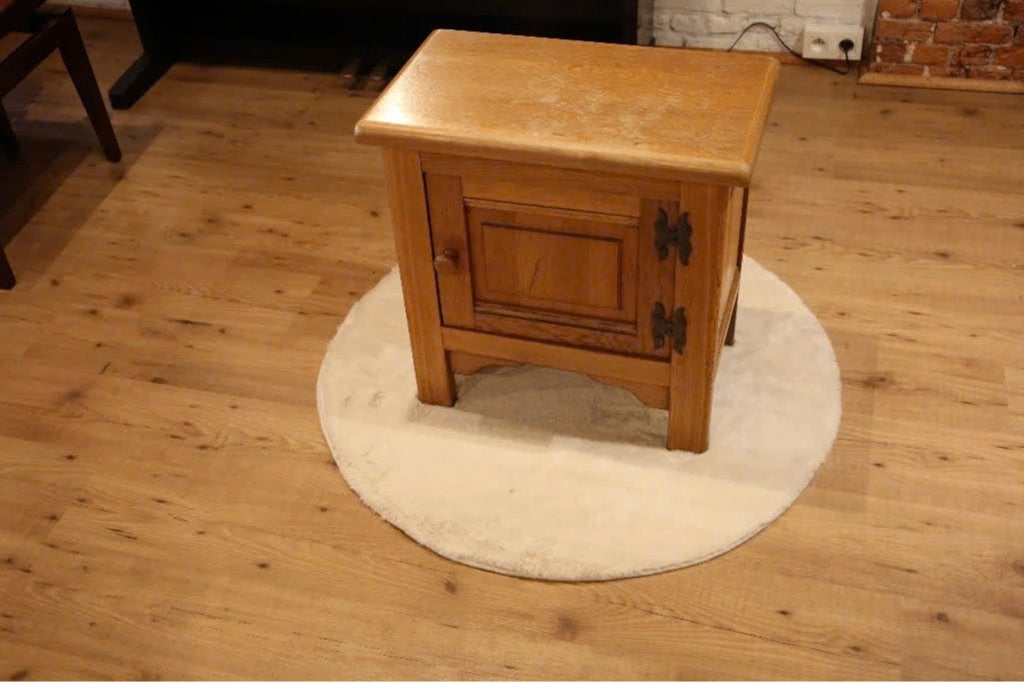Eiken kastje / nachtkastje met opbergruimte – massief hout, Enlèvement ou Envoi, 45 à 65 cm, Utilisé, 55 à 70 cm