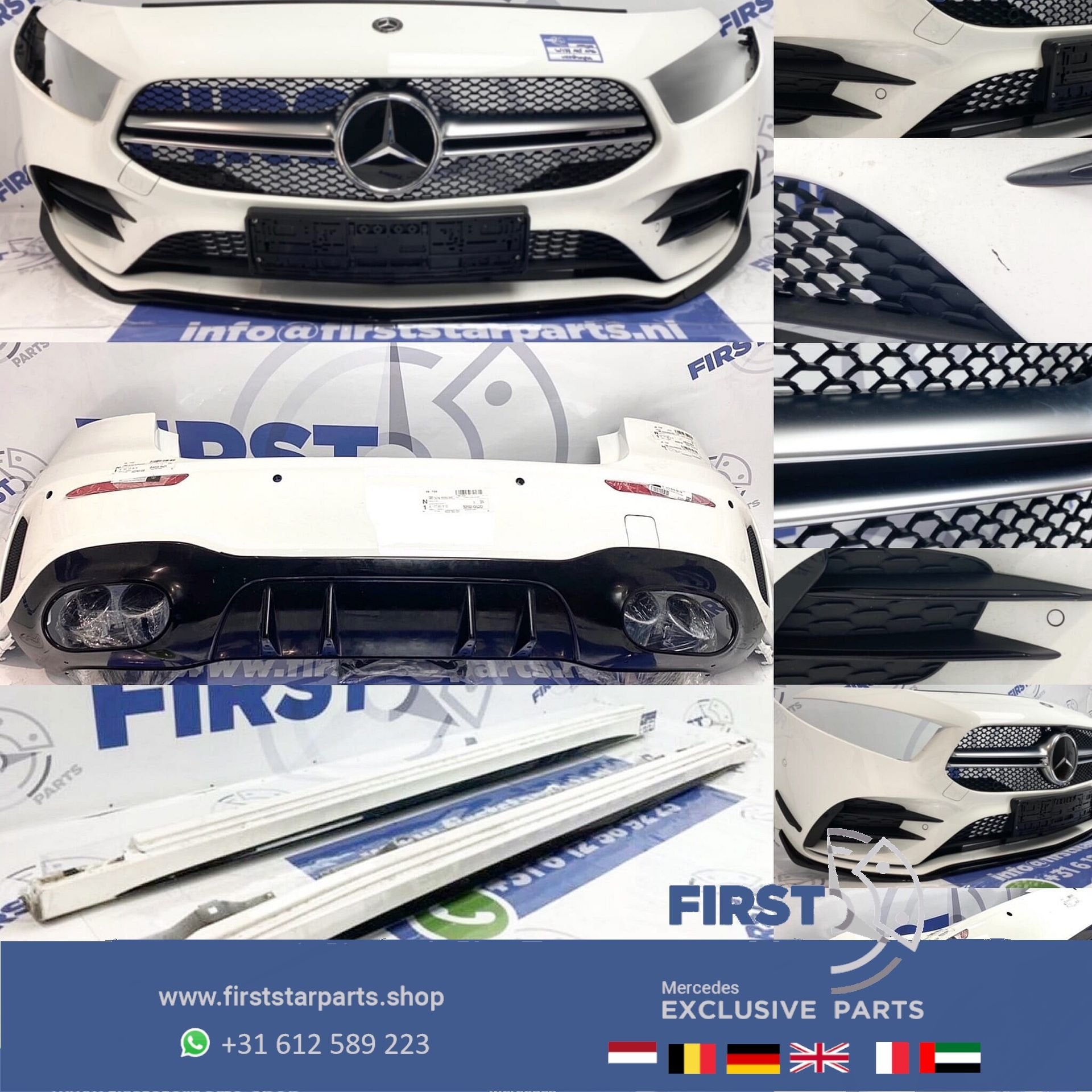 W177 A KLASSE A35 AMG PAKKET 2018-2022 WIT VOORBUMPER ACHTER, Auto-onderdelen, Gebruikt, -, Ophalen of Verzenden, Bumper