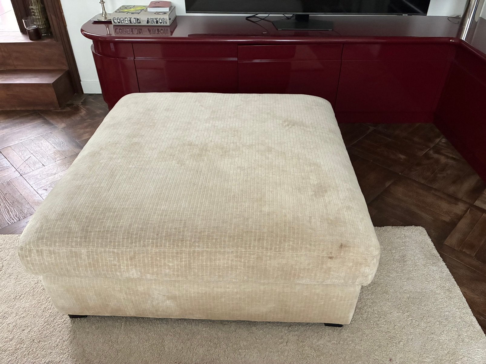 Pouf, Huis en Inrichting, Ophalen, Vierkant, 100 tot 125 cm, Zo goed als nieuw