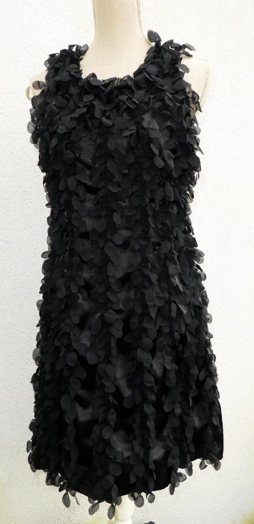 Splendide robe noire originale Taille L, Taille 38/40 (M), Enlèvement ou Envoi, Comme neuf, Jaune rouge