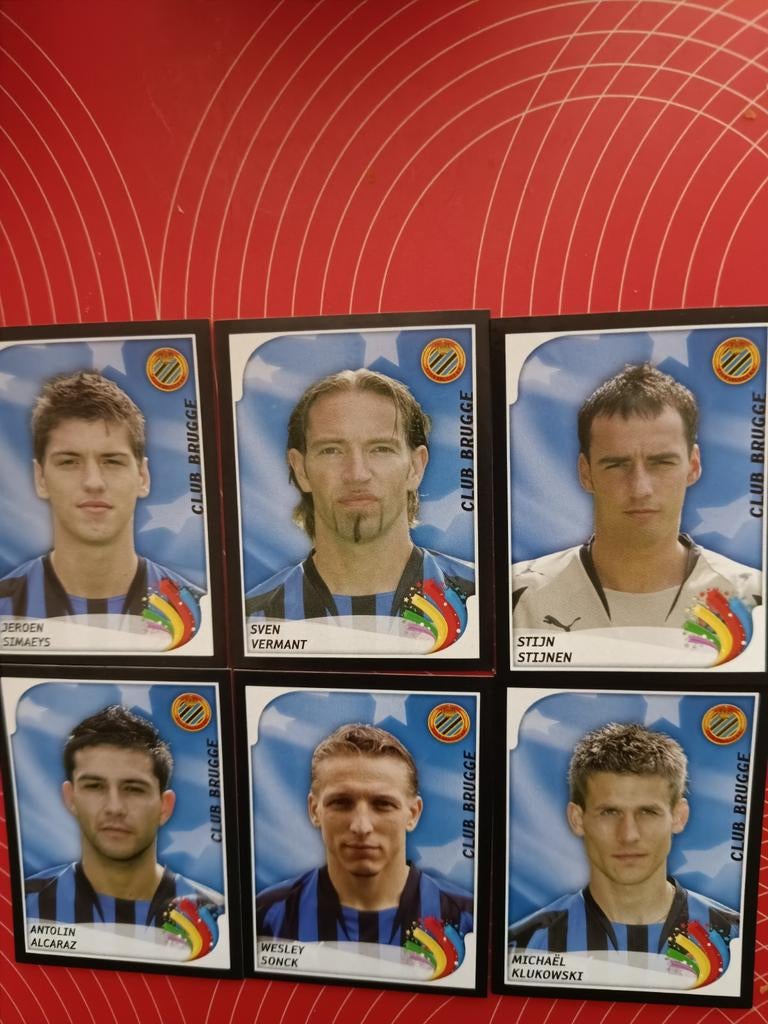 Stickers 6 stuks Club Brugge Football 2008, Ophalen of Verzenden