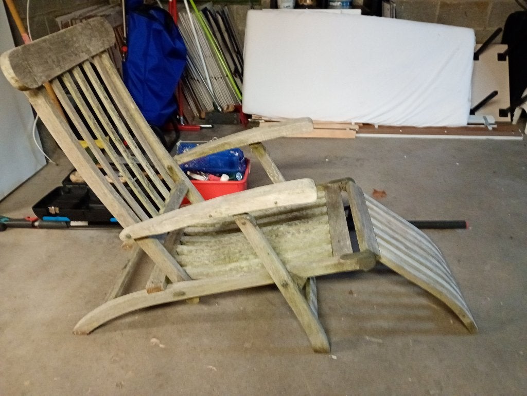 Ligzetel, Jardin & Terrasse, Chaises longues, Enlèvement, Utilisé, Bois, Pliant