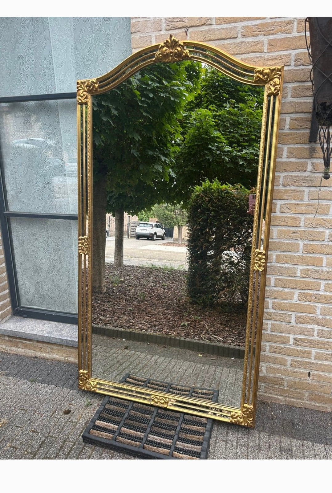 Miroir Deknudt XXL en métal doré, Enlèvement ou Envoi