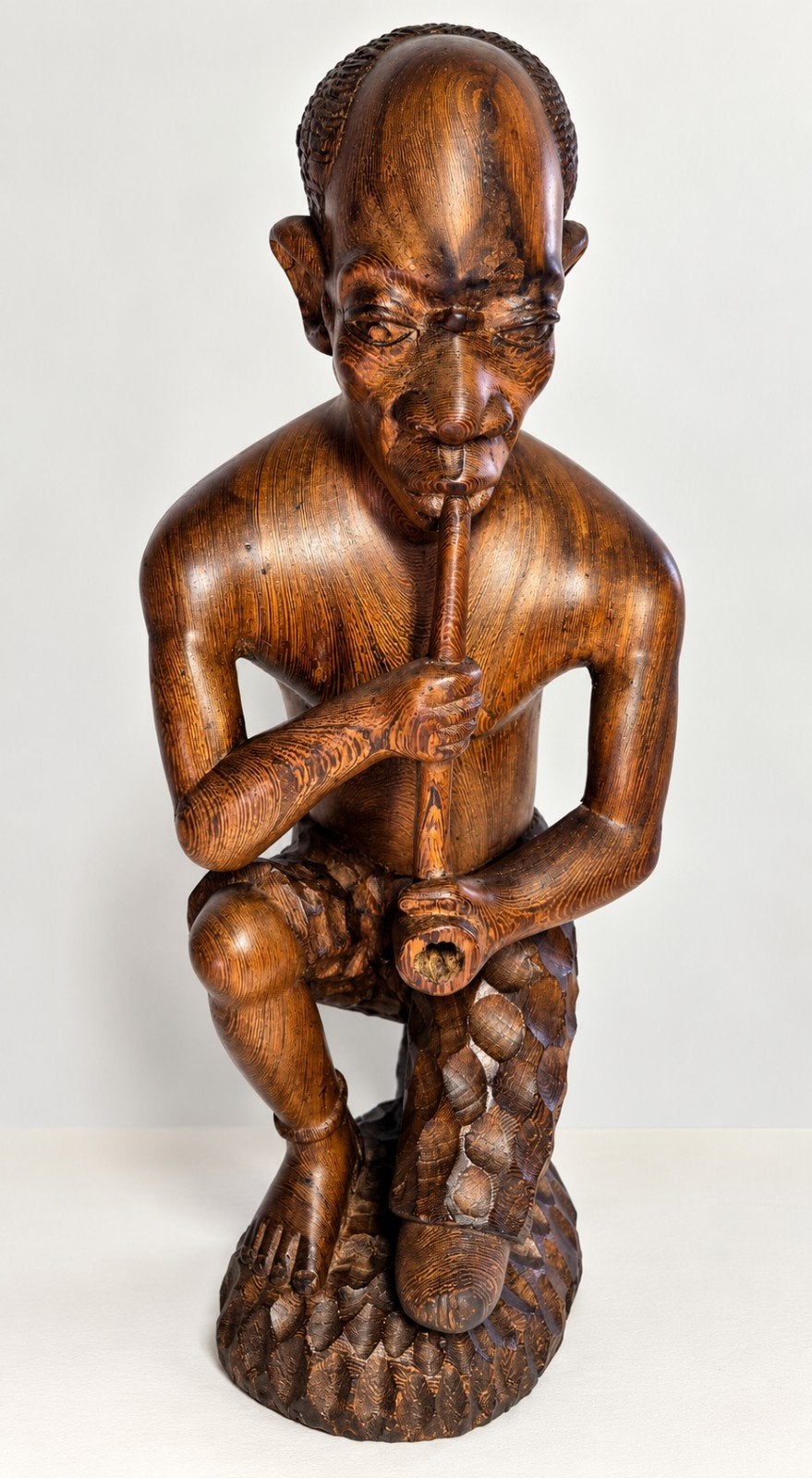 Grand Statuette Africaine en Bois / Groot Afrikaans Houten B, Ophalen of Verzenden, Handgemaakt, 20 - 50 cm, Beeld