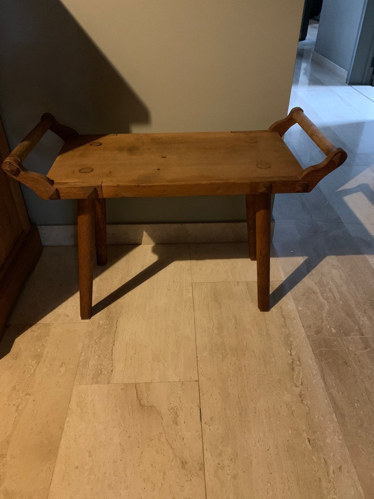 Oud landelijk bankje, Ophalen, Gebruikt, Hout