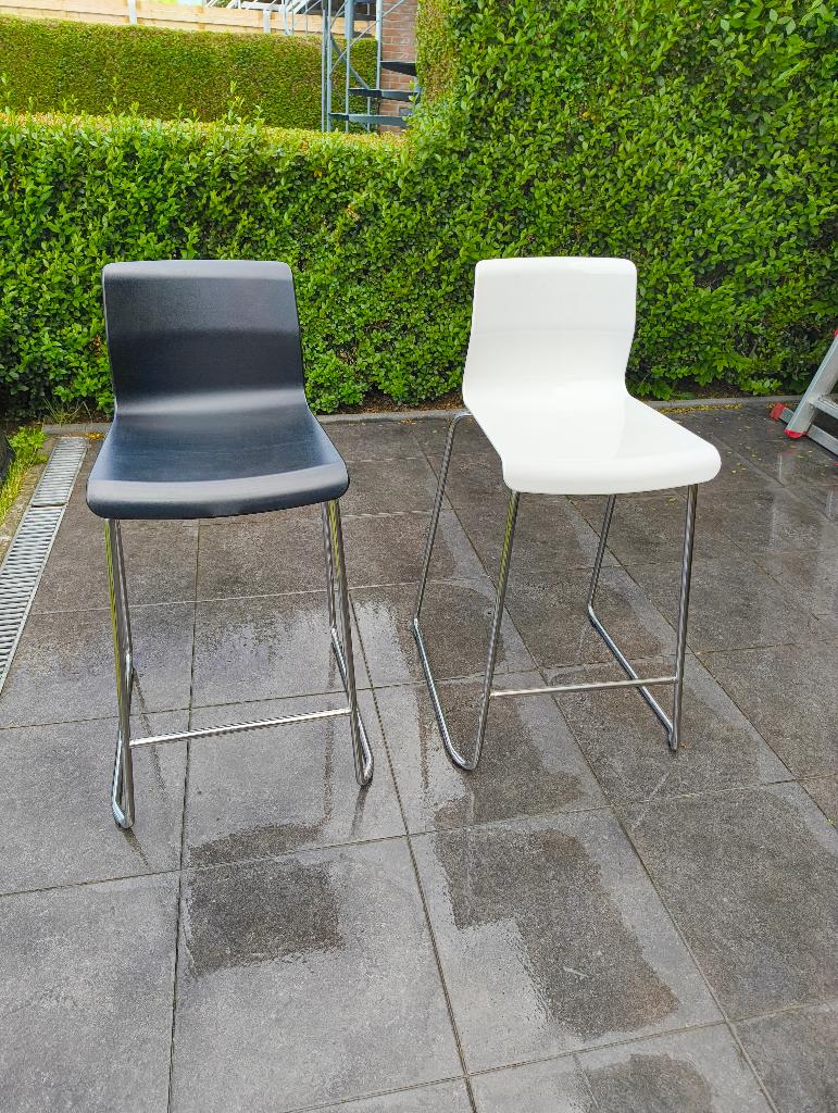 Ikea Barkrukken Glenn Wit en Zwart, Ophalen, Gebruikt, 60 tot 90 cm, Metaal