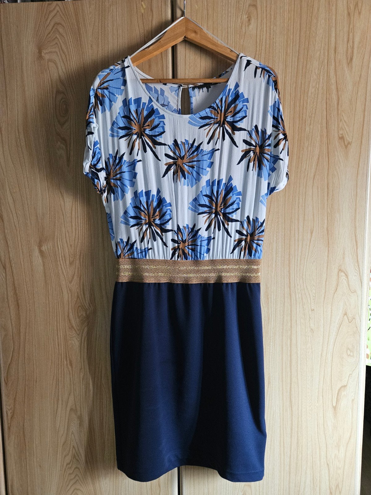 kleed cash te betalen bij afhaal, Ophalen, Maat 38/40 (M), Blauw, Knielengte