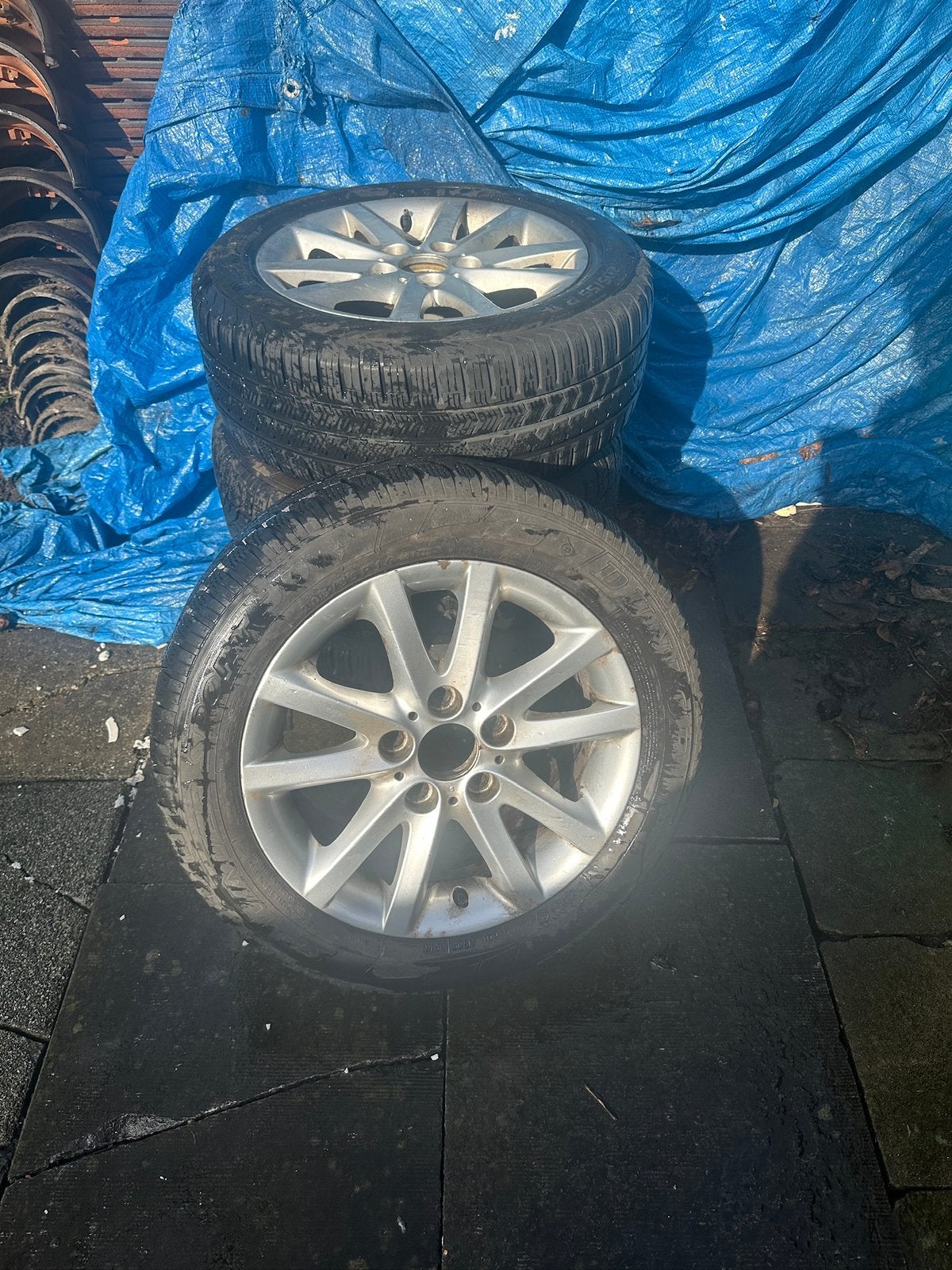Velgen 16 inch met banden (van bmw), Auto-onderdelen, Ophalen, Gebruikt, 16 inch, Banden en Velgen