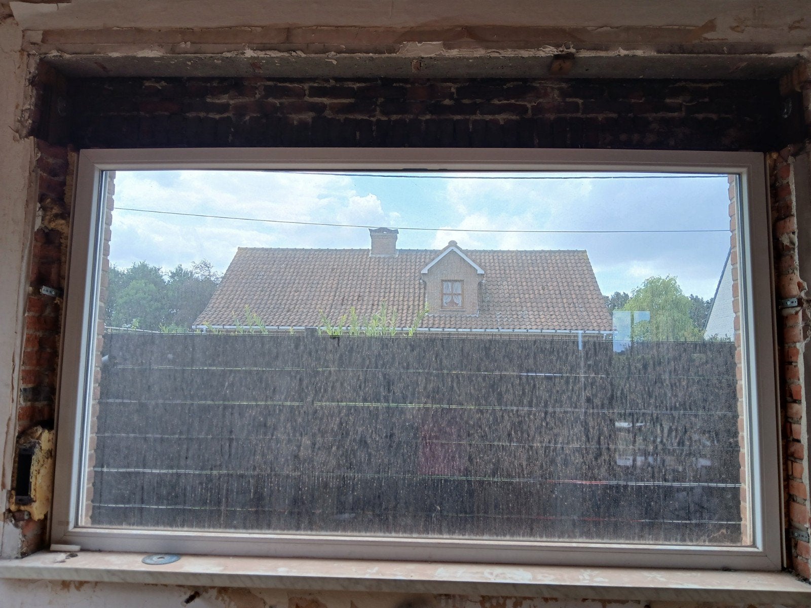 2x wit pvc raam dubbel glas, Ophalen, Kunststof, Gebruikt, Inclusief glas