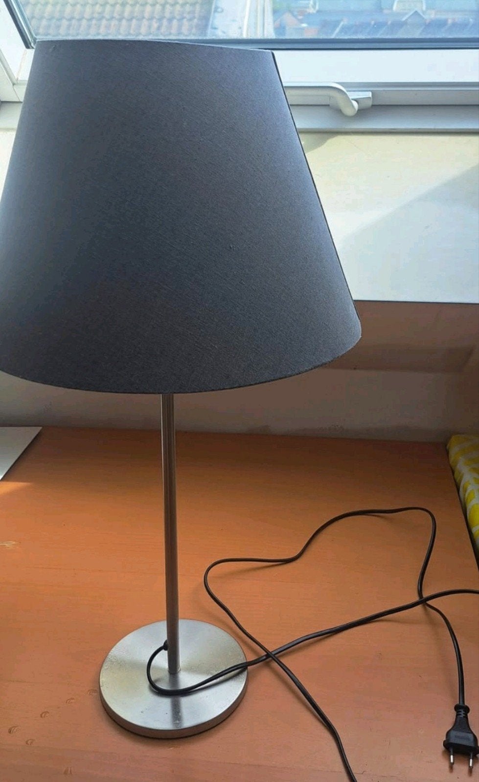 Lampe sur pied abat-jour tissu gris, Ophalen