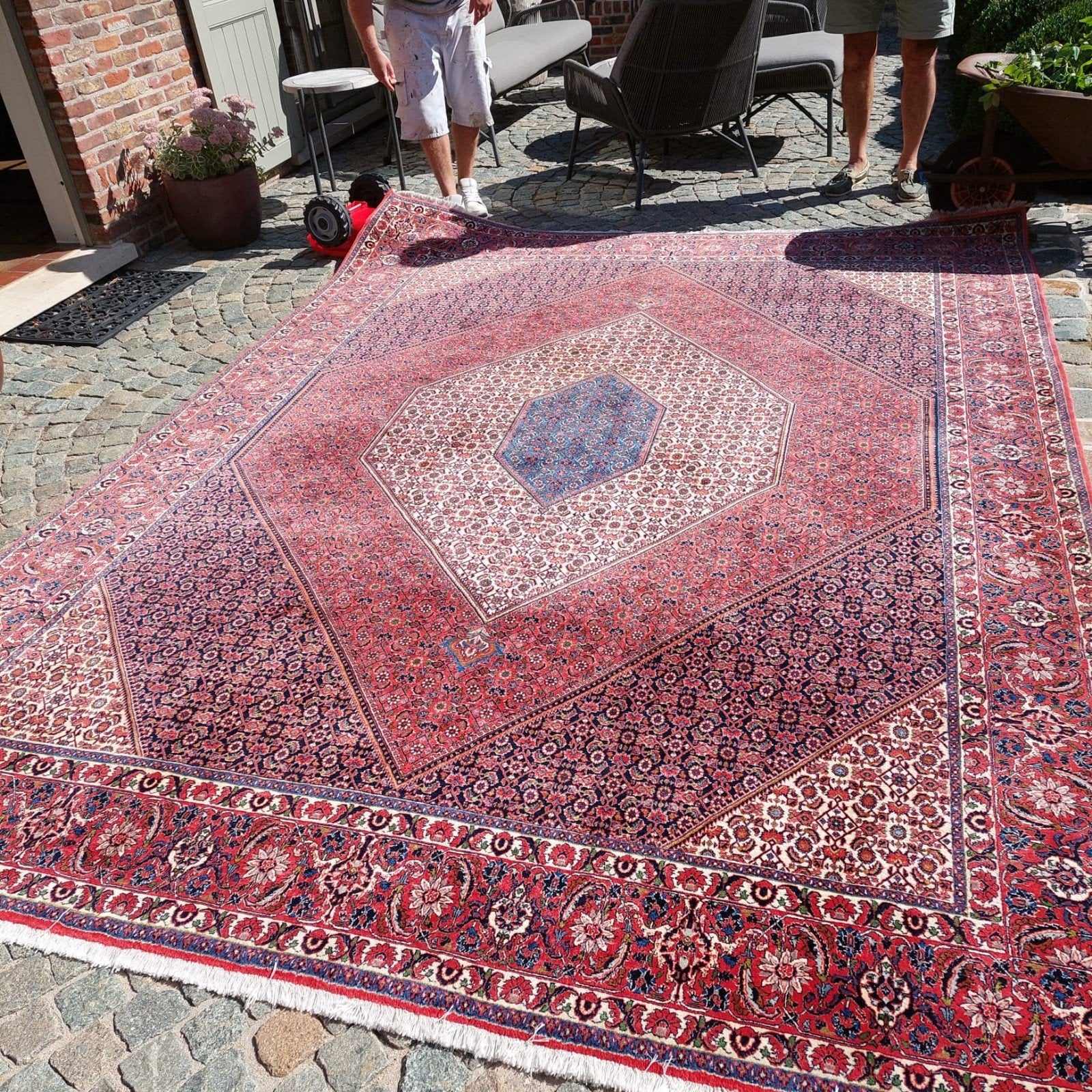 Klassiek perzisch, Bidjar handgeknoopt tapijt 300x260, Ophalen, Gebruikt