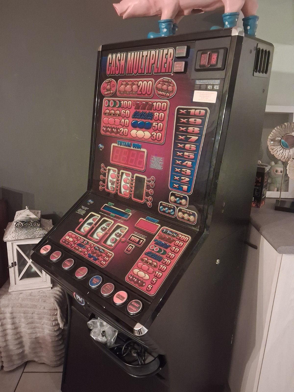 À vendre : machine à sous PM Cash Multiplier – 850 €, Euro, Enlèvement, Utilisé, Avec clés