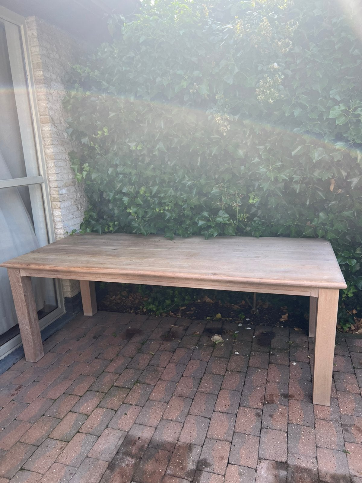 Eettafel in hout, Maison & Meubles, Enlèvement, Utilisé, 50 à 100 cm, Chêne