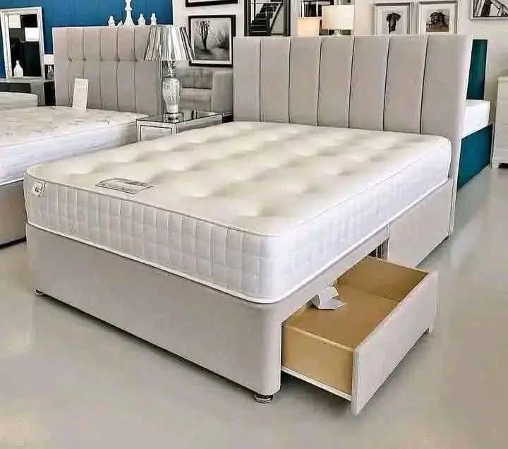 Elite Comfort kingsize bed met matras, Verzenden, Crème, 200 cm, 160 cm