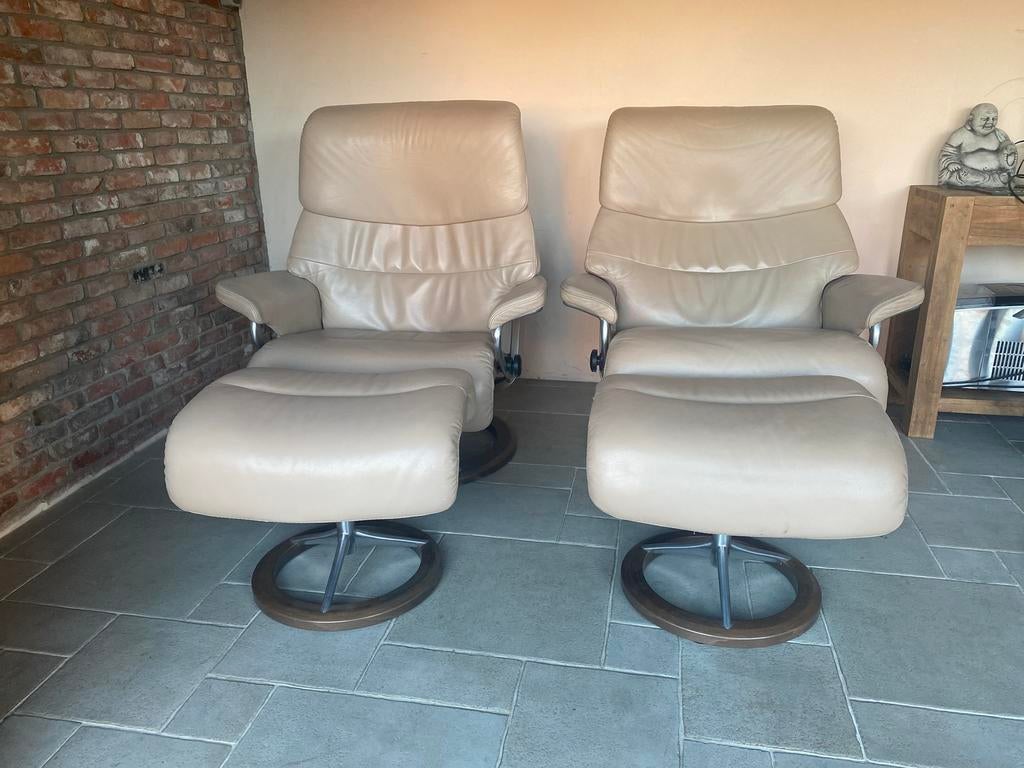 Stressless relaxen maat L, Ophalen, Leer