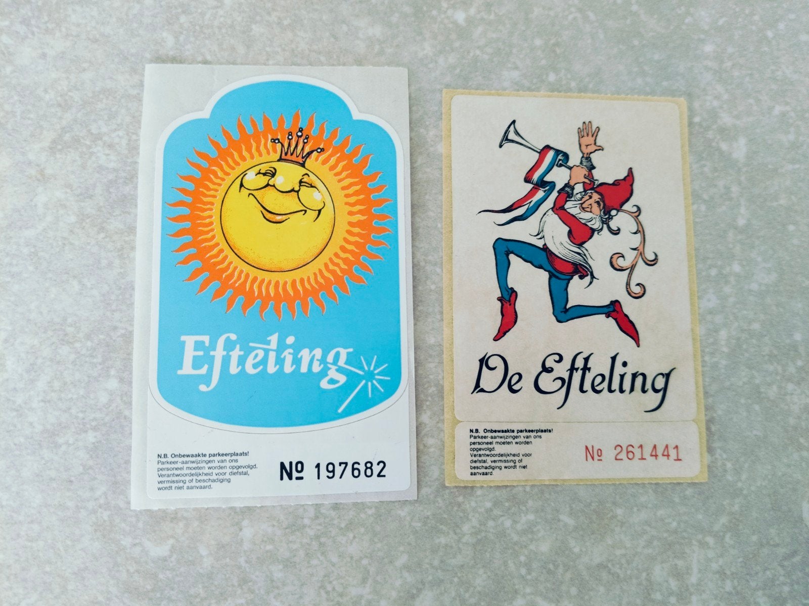 2 vintage stickers Efteling, Verzamelen, Efteling, Ophalen of Verzenden