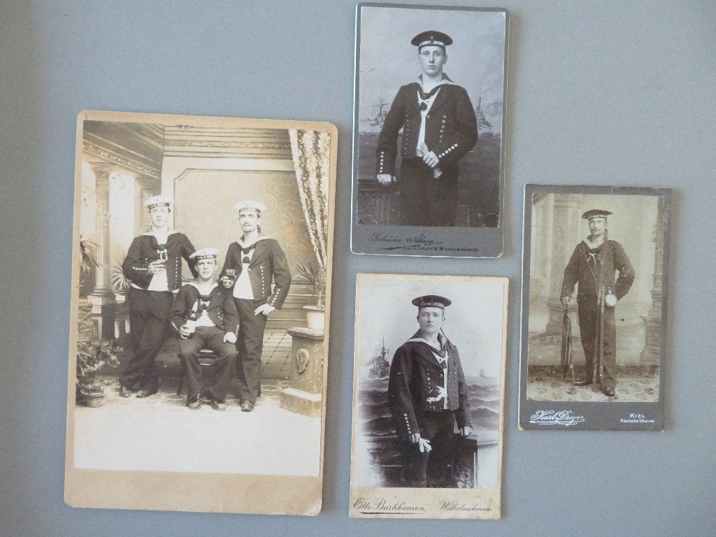 pre WO1 1900-1910 CDV foto,s Duitse Marine soldaten militair, Ophalen of Verzenden, Marine, Foto of Poster