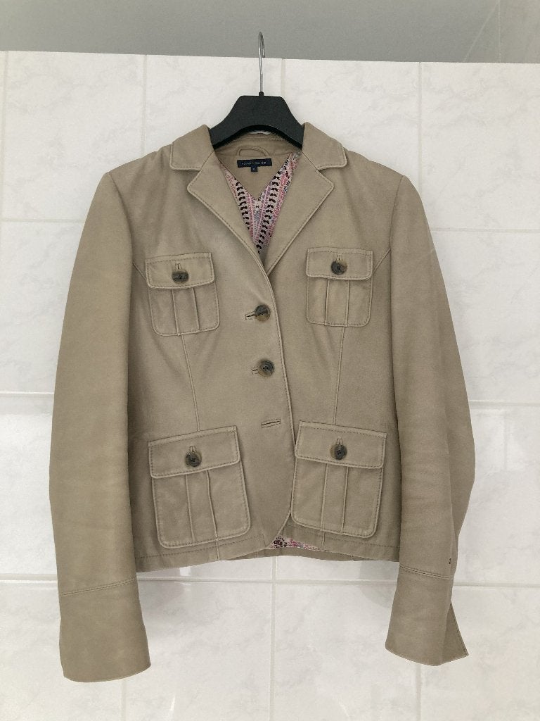 Leren jas Tommy Hilfiger, Tommy hilfiger, Overige kleuren, Ophalen of Verzenden, Maat 36 (S)