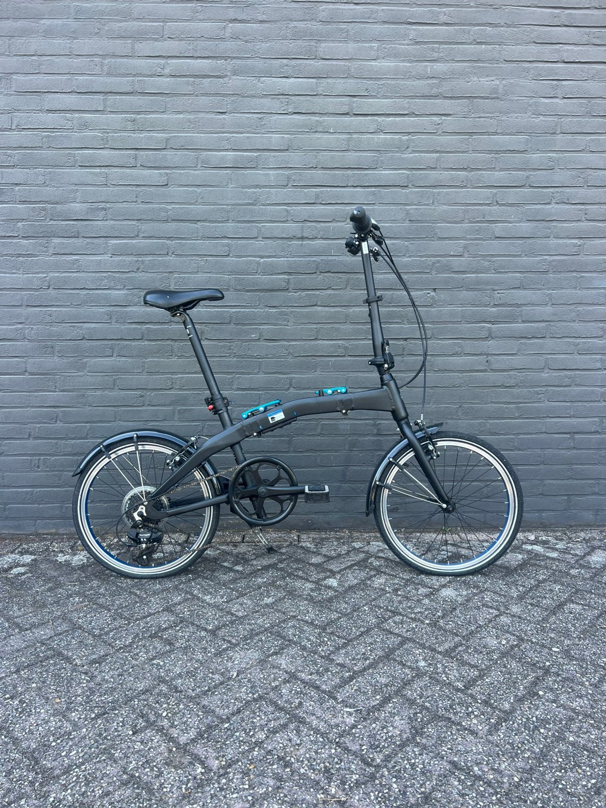 Vélo pliant BMW Original, noir/bleu, compact, prêt à partir, Autres marques, Vitesses, Frein sur jante, Enlèvement ou Envoi