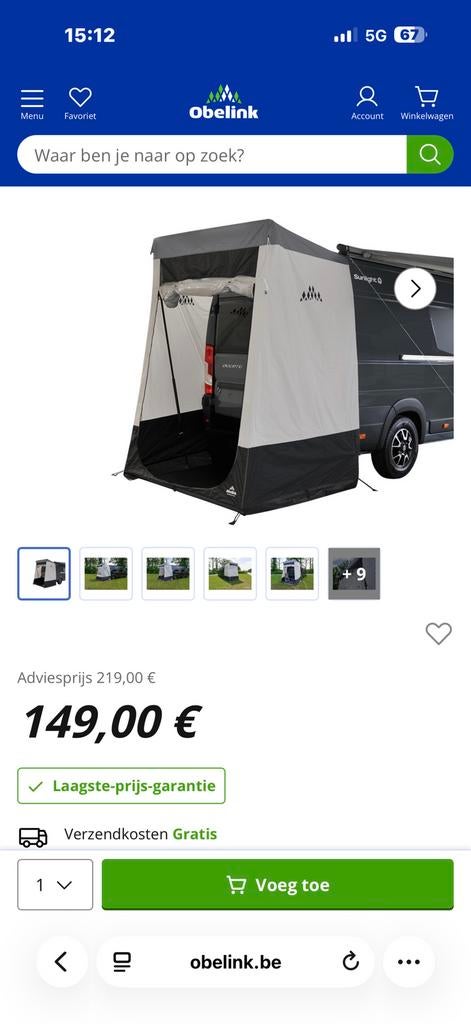 Buscamper tent fiat ducato Peugeot Citroën opel model, Ophalen of Verzenden, Zo goed als nieuw