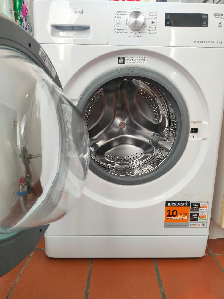 Whirlpool FreshCare+ wasmachine 7kg – Inverter motor, Ophalen, 6 tot 8 kg, Minder dan 1200 toeren, Minder dan 85 cm