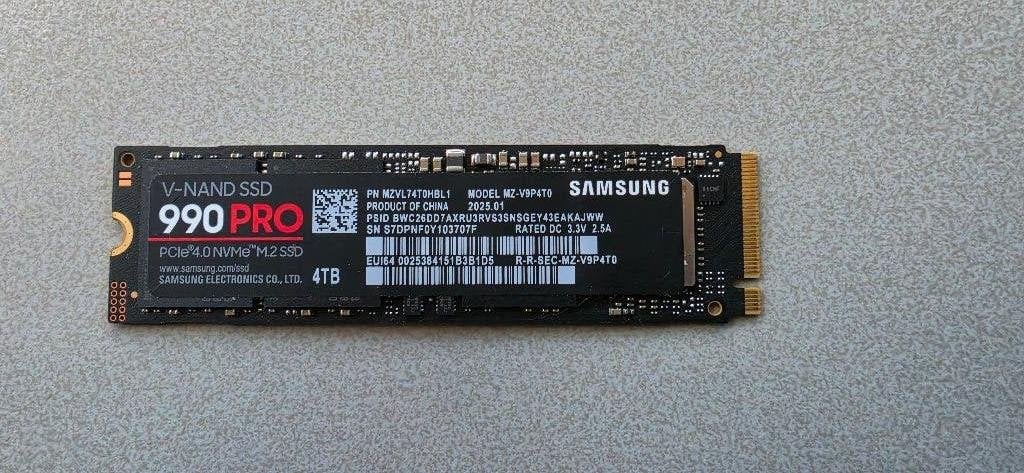 Samsung 990 Pro 4TB NVMe SSD, Informatique & Logiciels, Disques durs, Enlèvement ou Envoi, SSD, Interne, Comme neuf