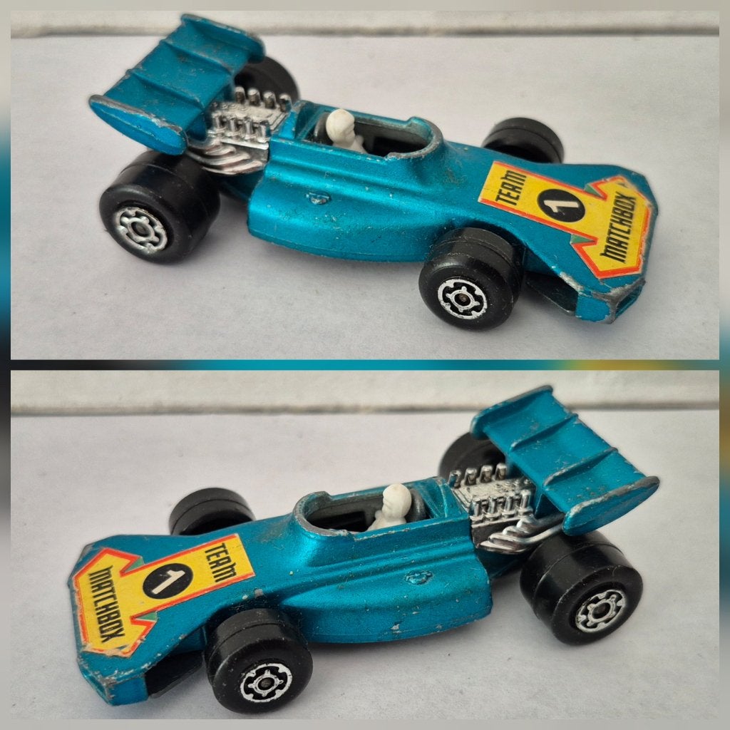 Zeldzame Matchbox SF 24 team matchbox 1973 (blauw), Ophalen of Verzenden, Gebruikt, Auto