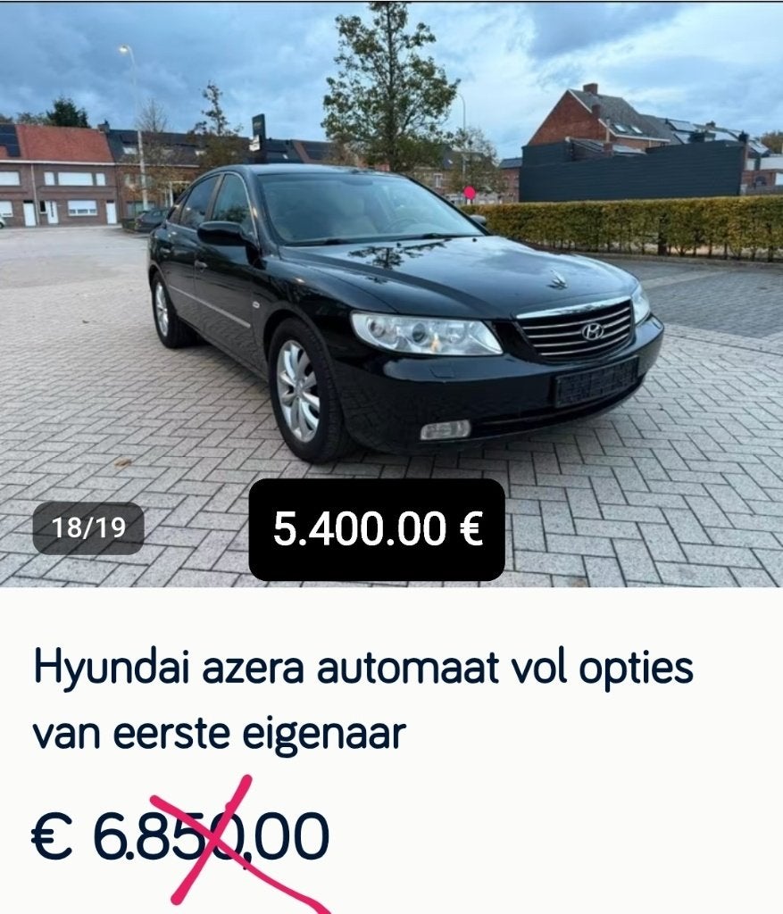 Hyundai Azera automatic vol opties, Auto's, Hyundai, Automaat, Overige modellen, Leder, Bedrijf