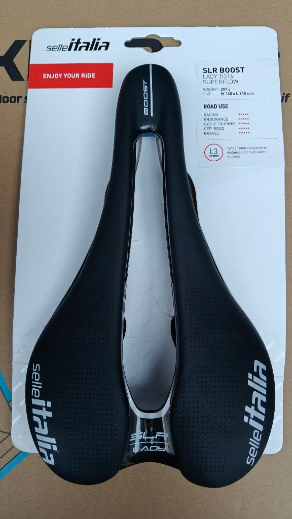Selle Italia SLR Boost Lady Ti 316 Superflow L3 zadel, Enlèvement ou Envoi, Racefiets, Selle Italia, Cuir