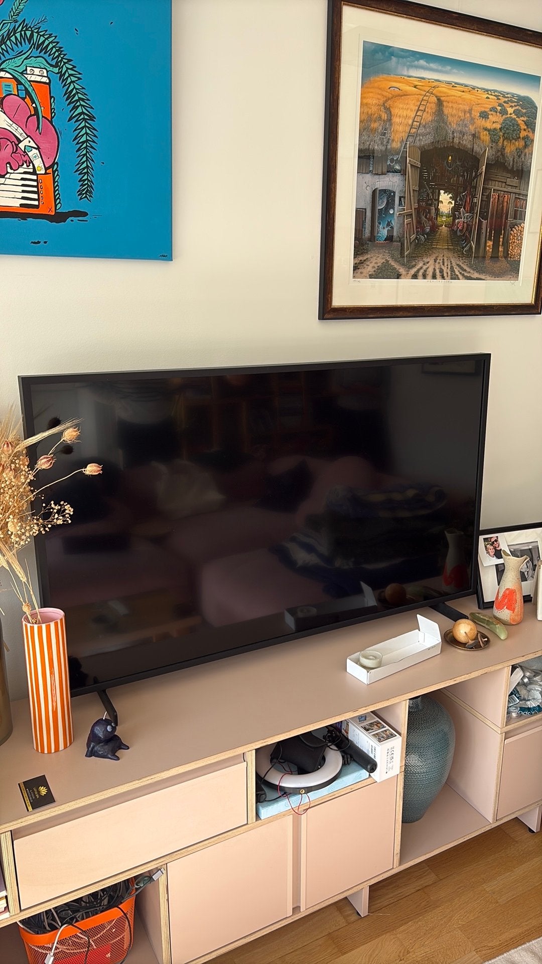 Samsung Frame 55, Ophalen, QLED, Zo goed als nieuw, 100 Hz