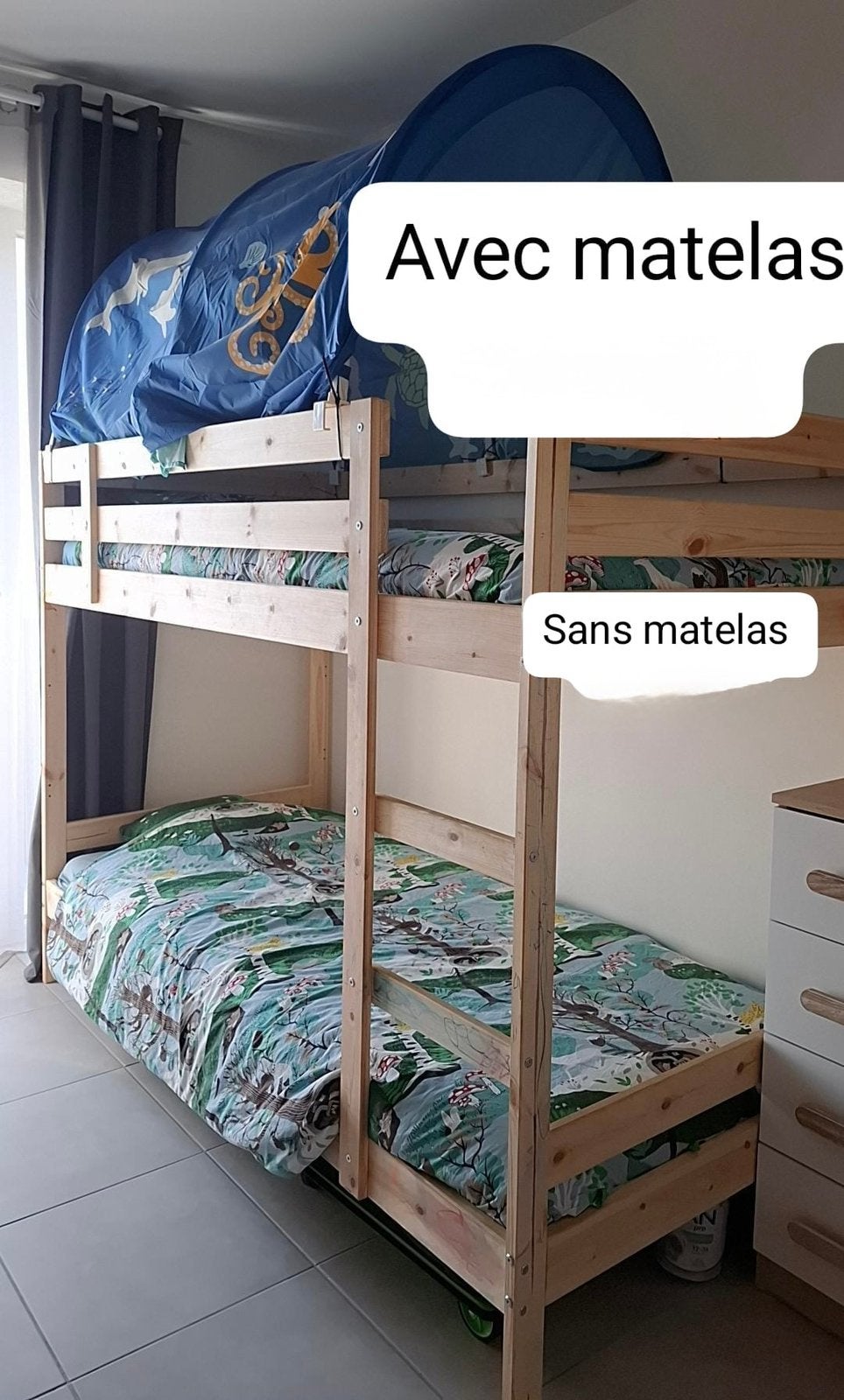 Lit superposé enfant IKEA, Maison & Meubles, Enlèvement, Utilisé, Deux personnes, Lits superposés